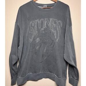 🎸 Rolling Stones Washed Graphic Sweatshirt – Charcoal Size L